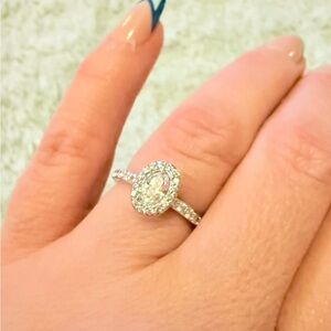 Vintage Prime Art & Jewel Halo Oval CZ Eternity Band Ring Size 7